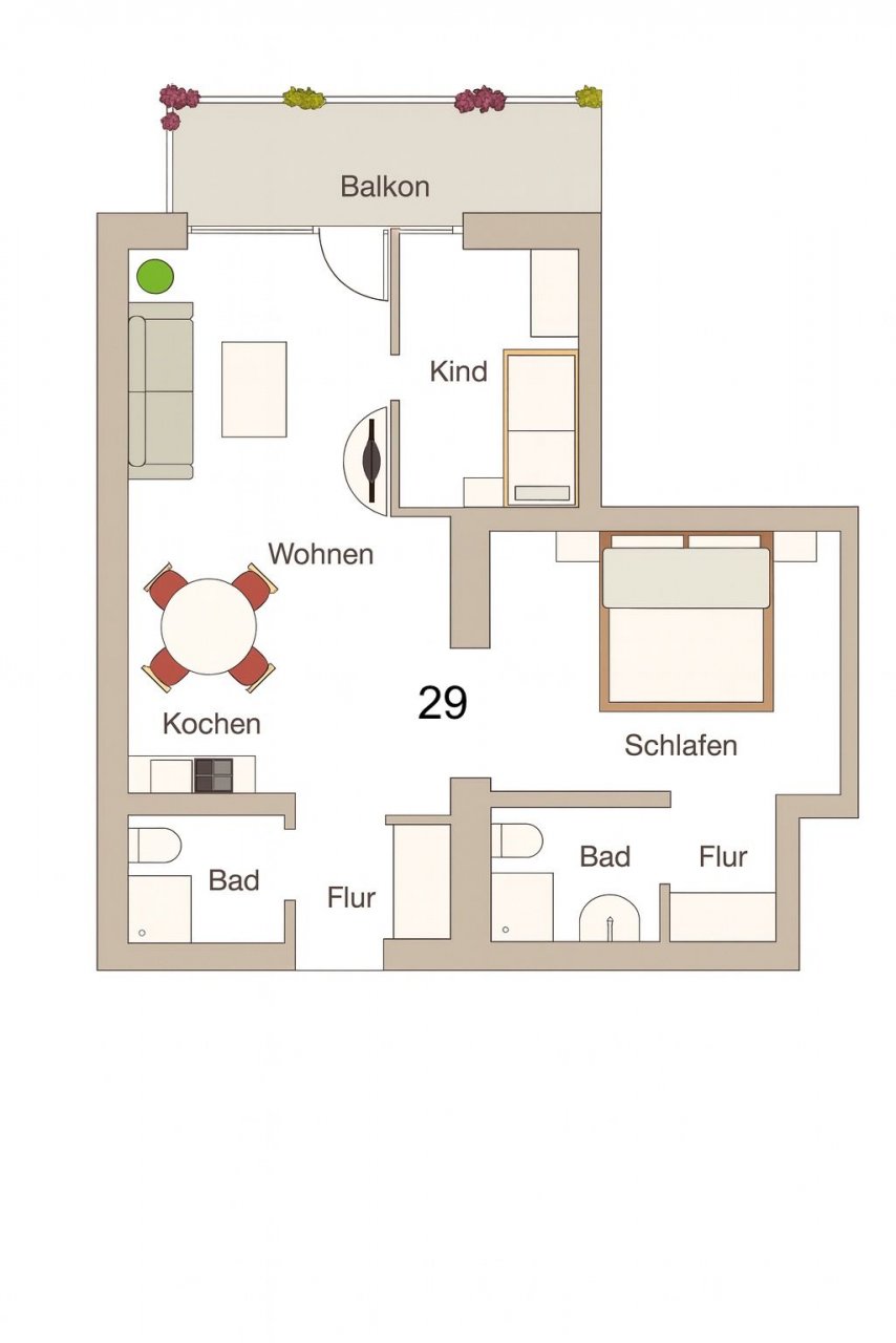 Ferienwohnung NW 29 mit Balkon zur Südseite Foto 15