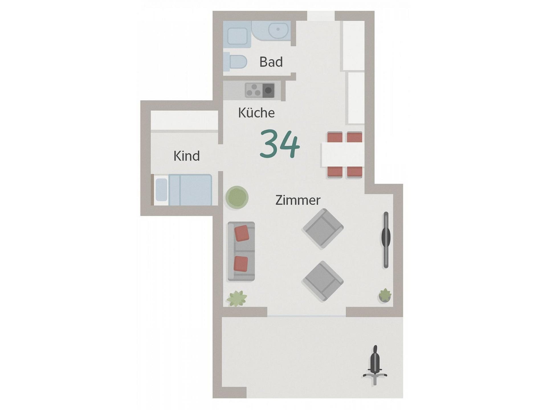 Ferienwohnung NW 34 Balkon mit Meerblick Foto 13