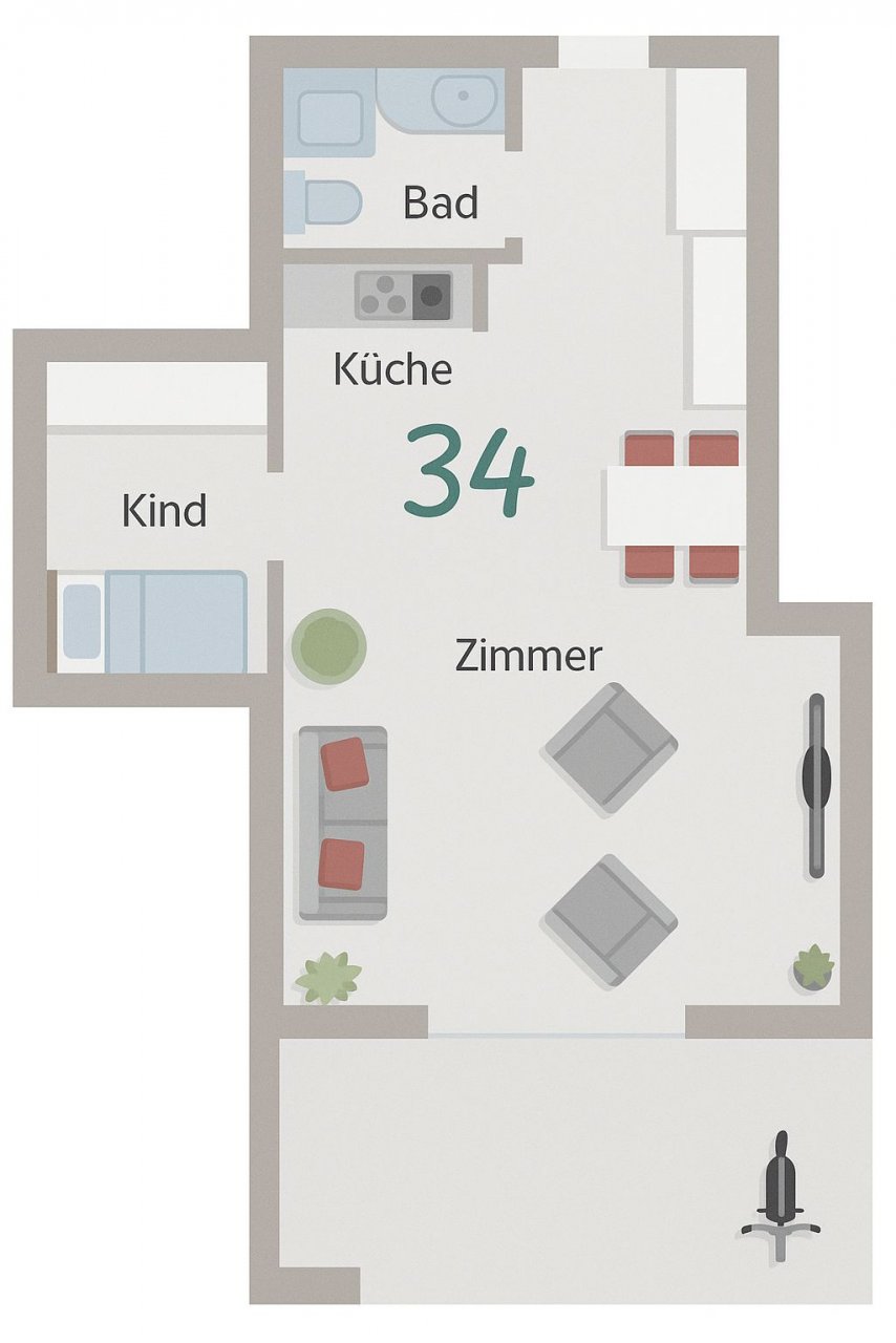 Ferienwohnung NW 34 Balkon mit Meerblick Foto 13
