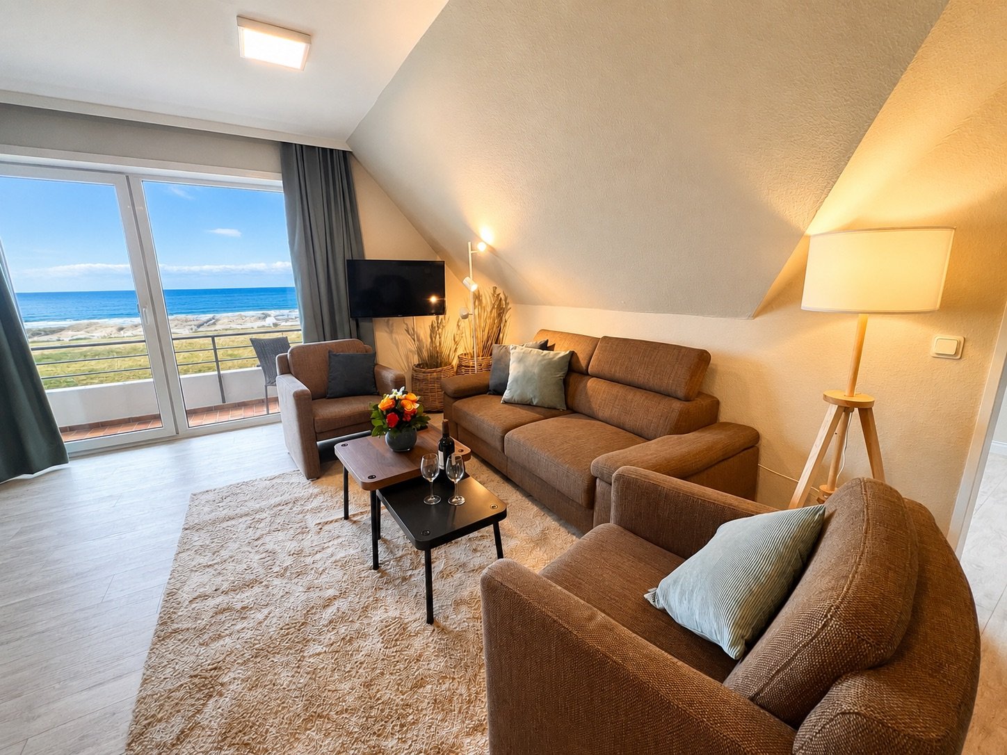 Ferienwohnung NW 34 Balkon mit Meerblick