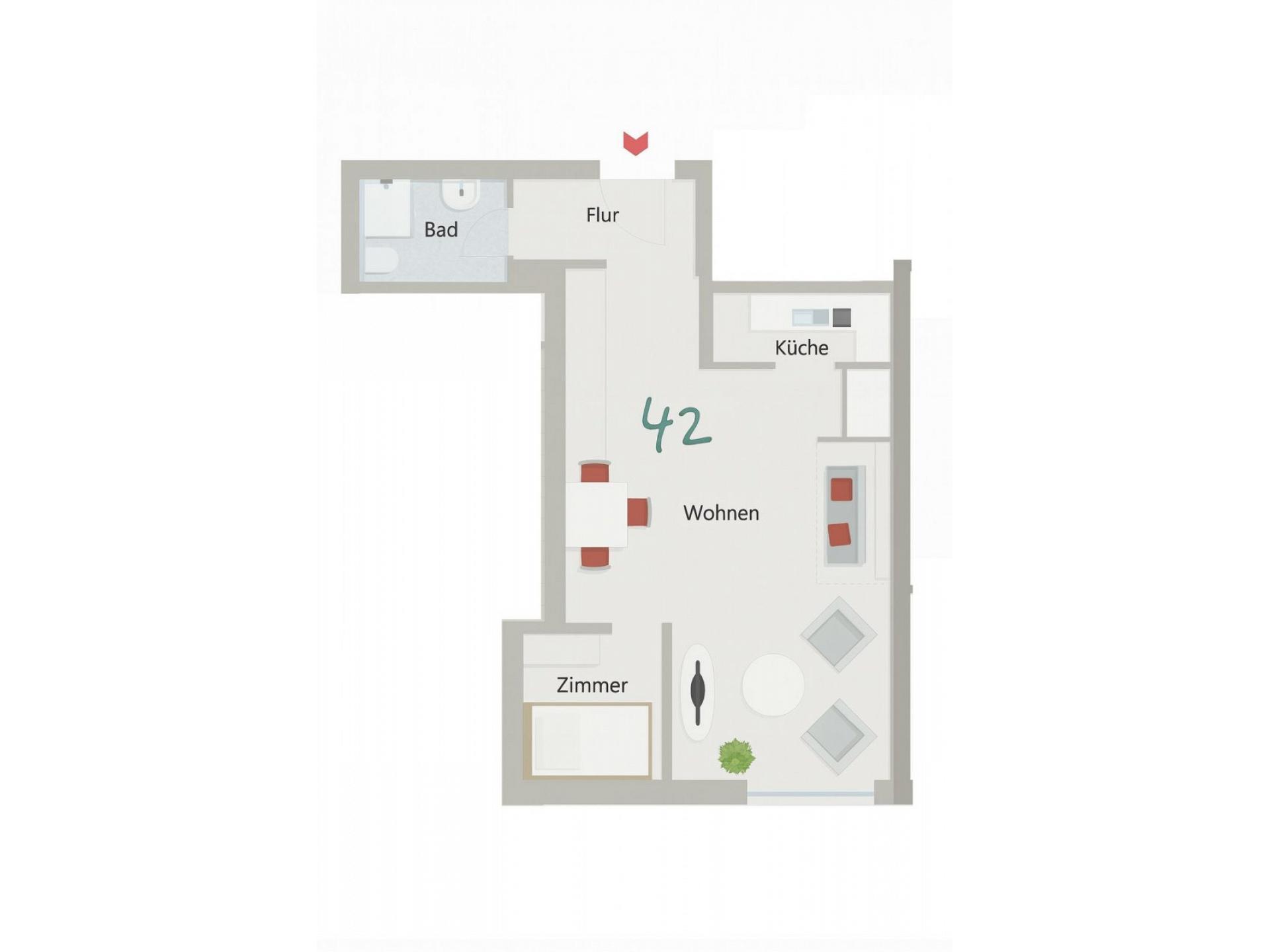 Ferienwohnung NW 42 Balkon mit Meerblick Foto 14